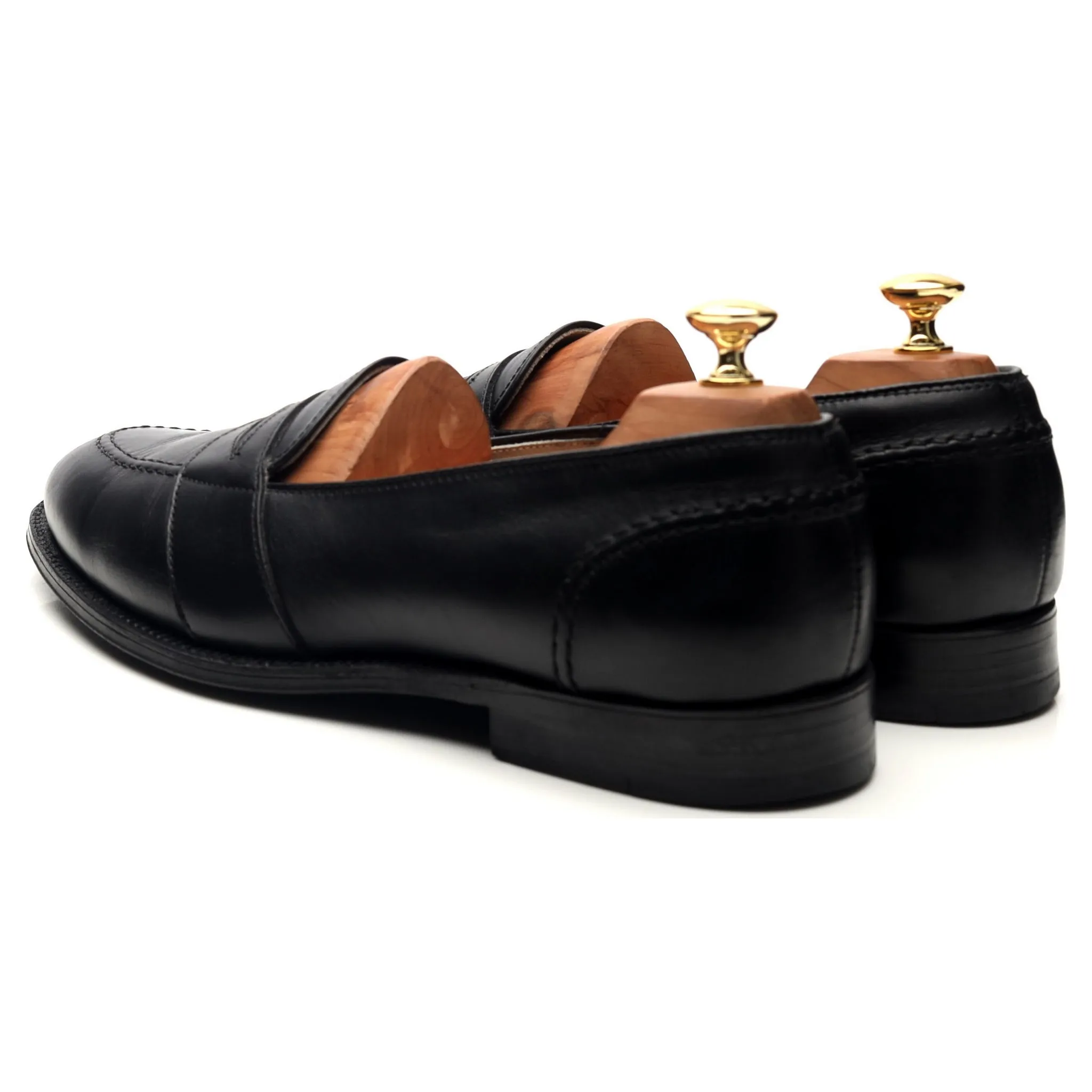 '681' Black Leather Full Strap Loafers UK 9.5 US 10