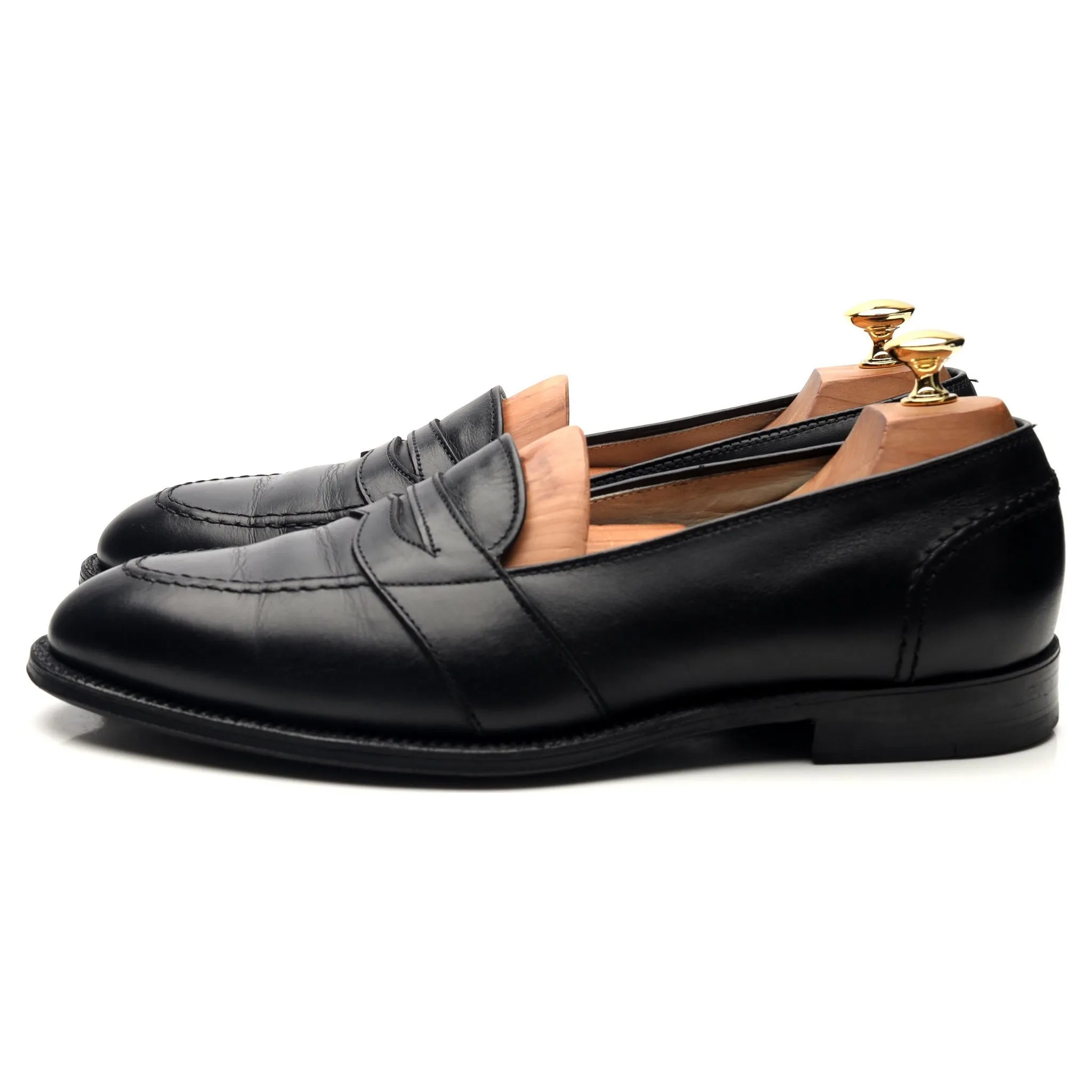 '681' Black Leather Full Strap Loafers UK 9.5 US 10