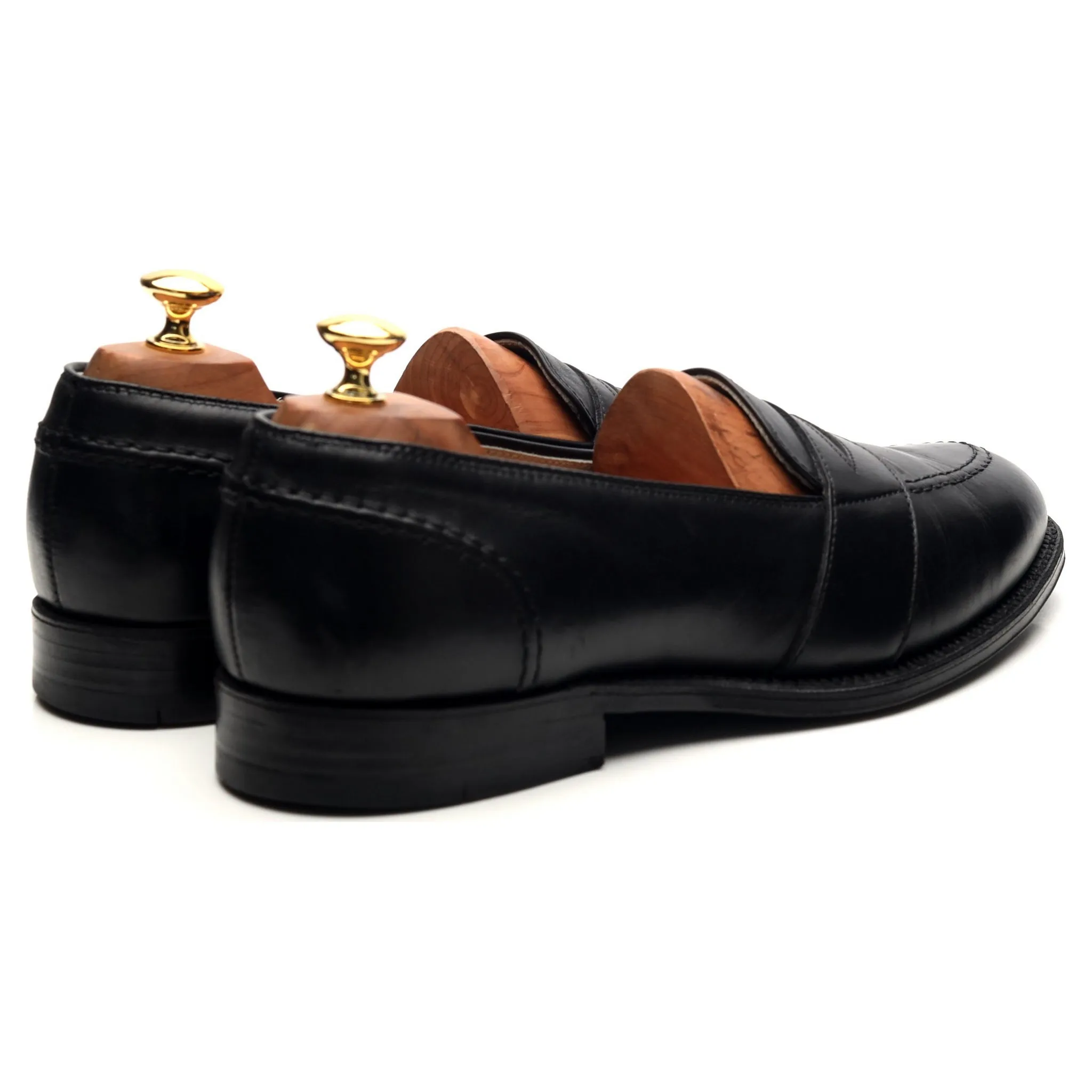 '681' Black Leather Full Strap Loafers UK 9.5 US 10