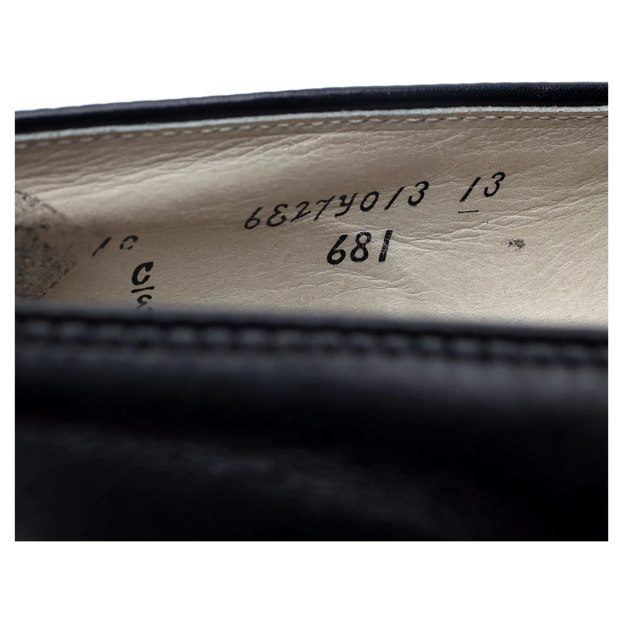 '681' Black Leather Full Strap Loafers UK 9.5 US 10