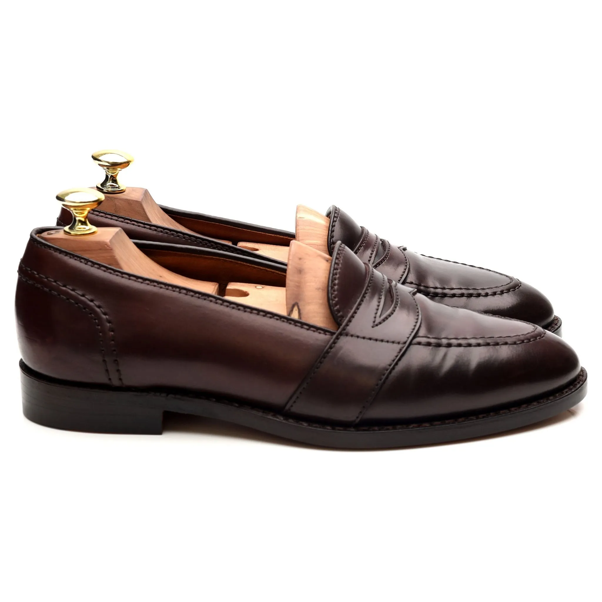 '684' Burgundy Cordovan Leather Loafers UK 7.5 US 8