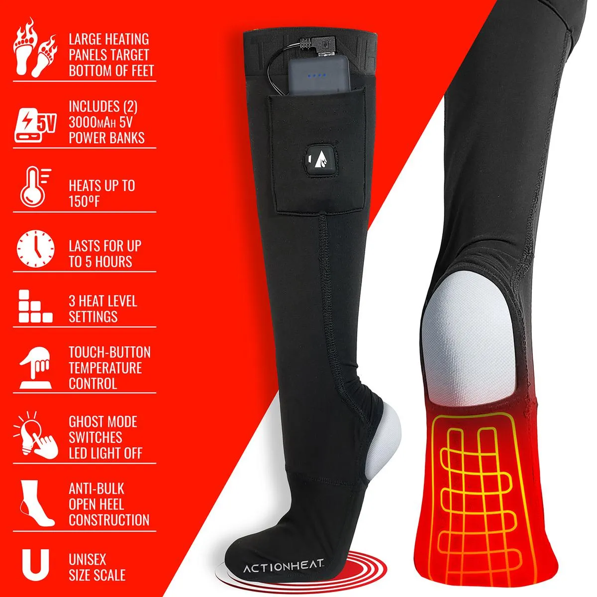 ActionHeat 5V Battery Heated Sock Liners