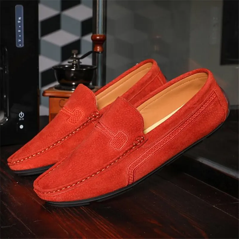 Advbridge Fashion Men Shoes Genuine Leather Men Loafers Male Casual Shoes Soft Moccasins Slip On Men's Driving Shoes Non-slip Man Flats