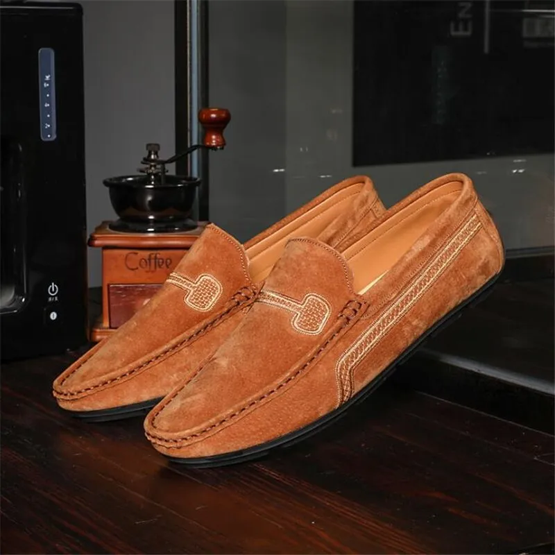 Advbridge Fashion Men Shoes Genuine Leather Men Loafers Male Casual Shoes Soft Moccasins Slip On Men's Driving Shoes Non-slip Man Flats