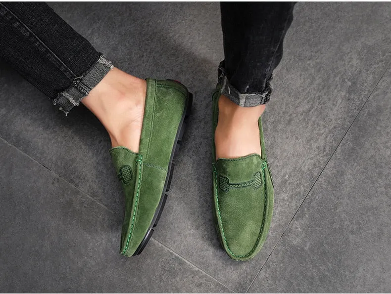 Advbridge Fashion Men Shoes Genuine Leather Men Loafers Male Casual Shoes Soft Moccasins Slip On Men's Driving Shoes Non-slip Man Flats