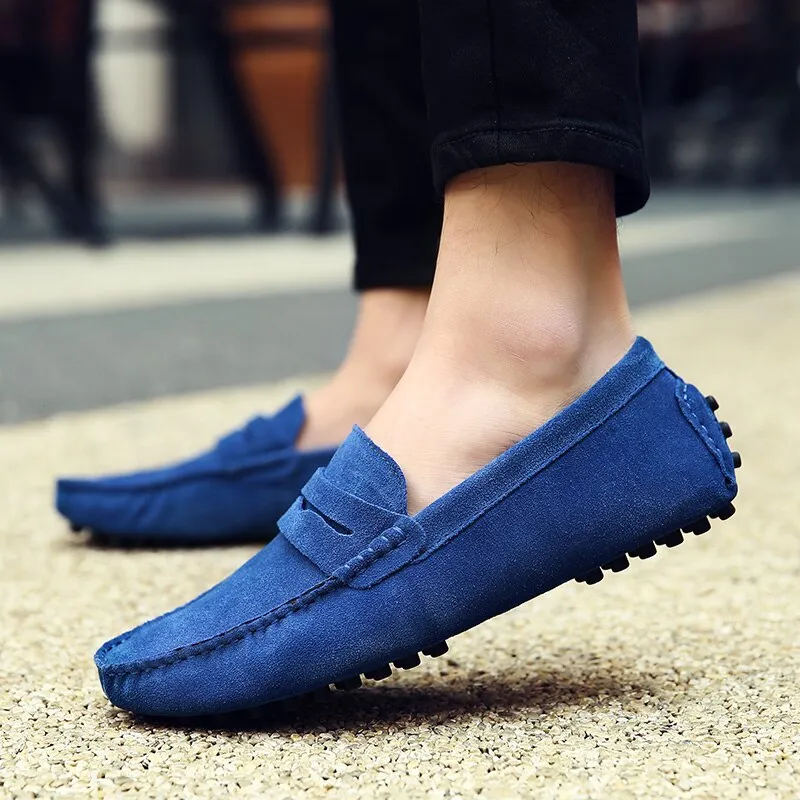 Advbridge Leather Men Casual Shoes Brand  Italian Men Loafers Moccasins Breathable Slip on Black Driving Shoes Big Size 49