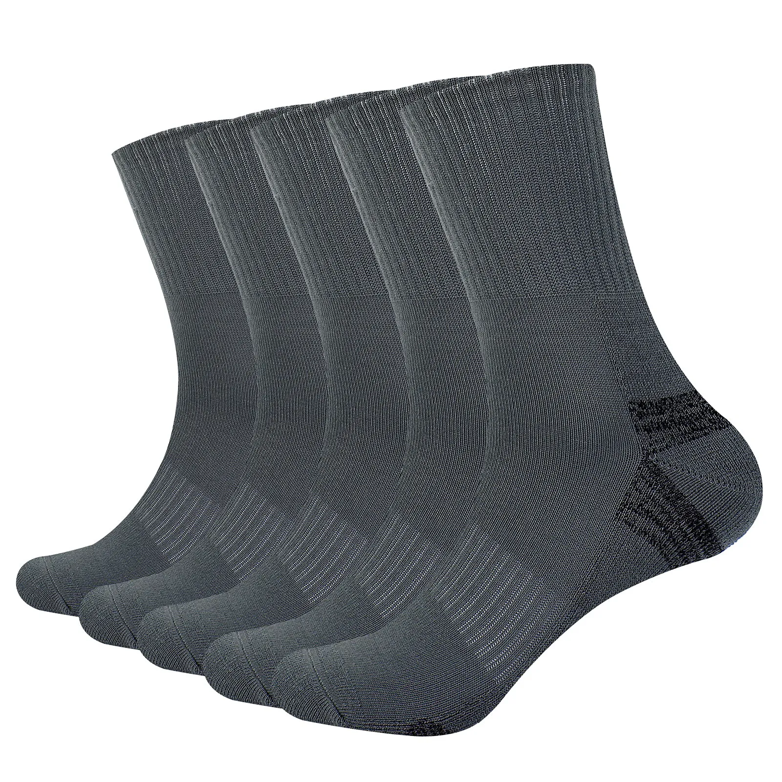 Bamboo Men Cushion Ankle Socks Moisture Wicking Quarter Work Running Socks Padded Odor Resistant Athletic Sock 5 Pairs