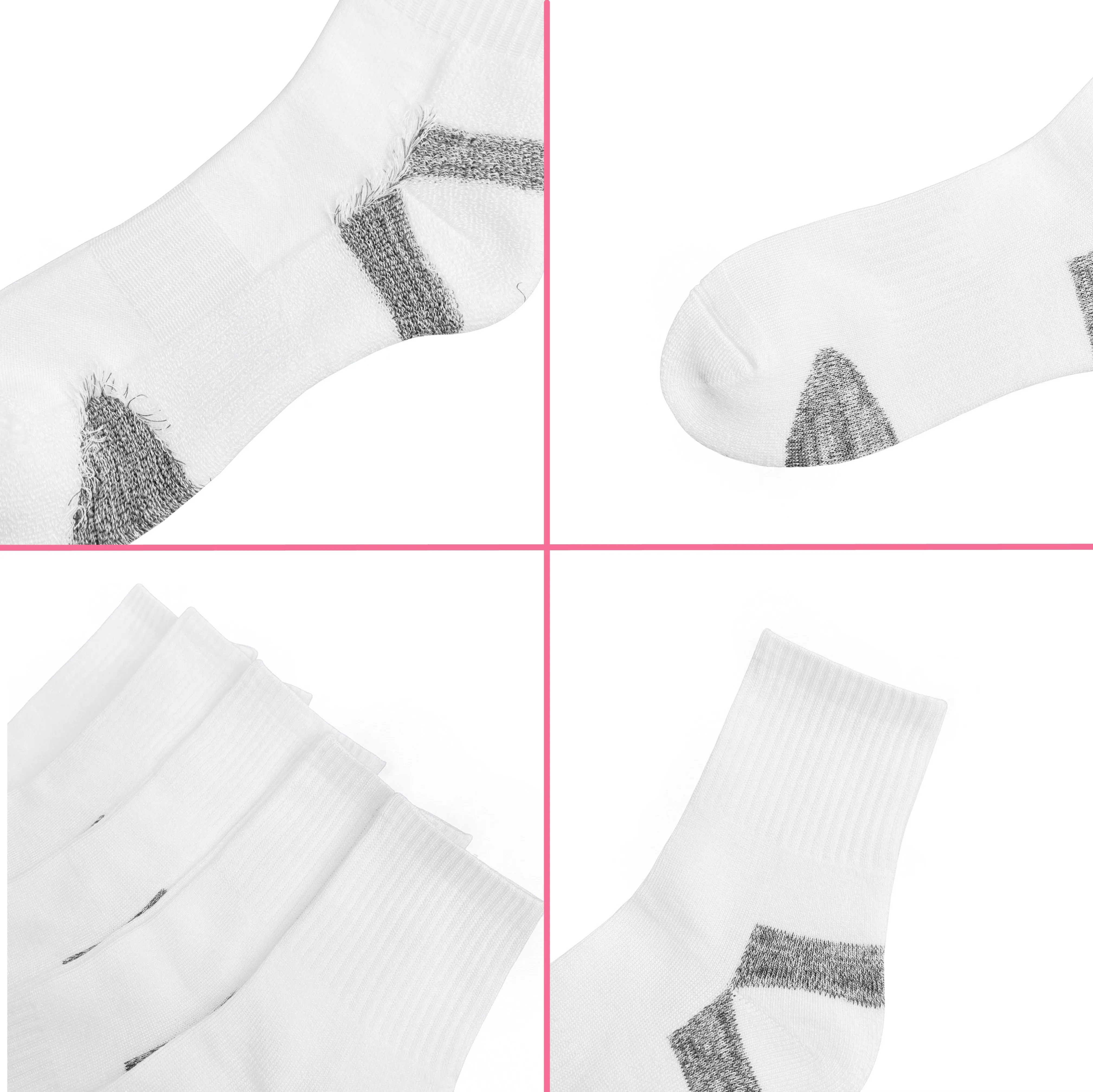 Bamboo Men Cushion Ankle Socks Moisture Wicking Quarter Work Running Socks Padded Odor Resistant Athletic Sock 5 Pairs