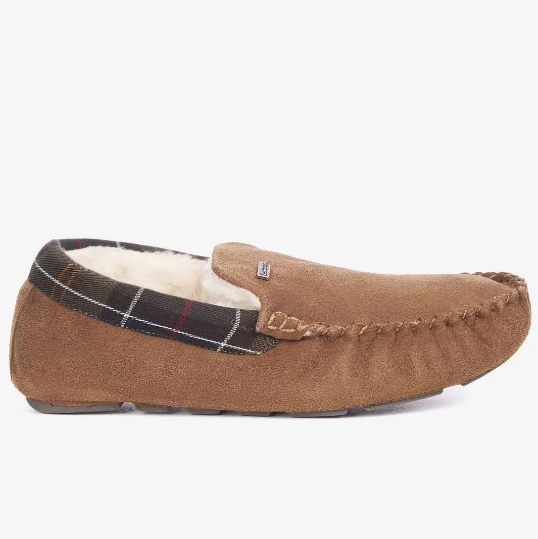 Barbour slippers Monty Moccasin Slippers in Camel Suede MSL0001BE51