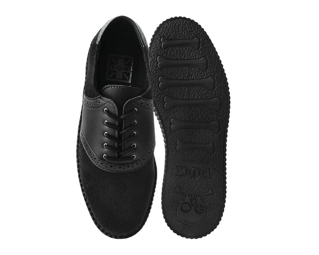 Black Faux Suede & TUKskin™ Saddle Oxford