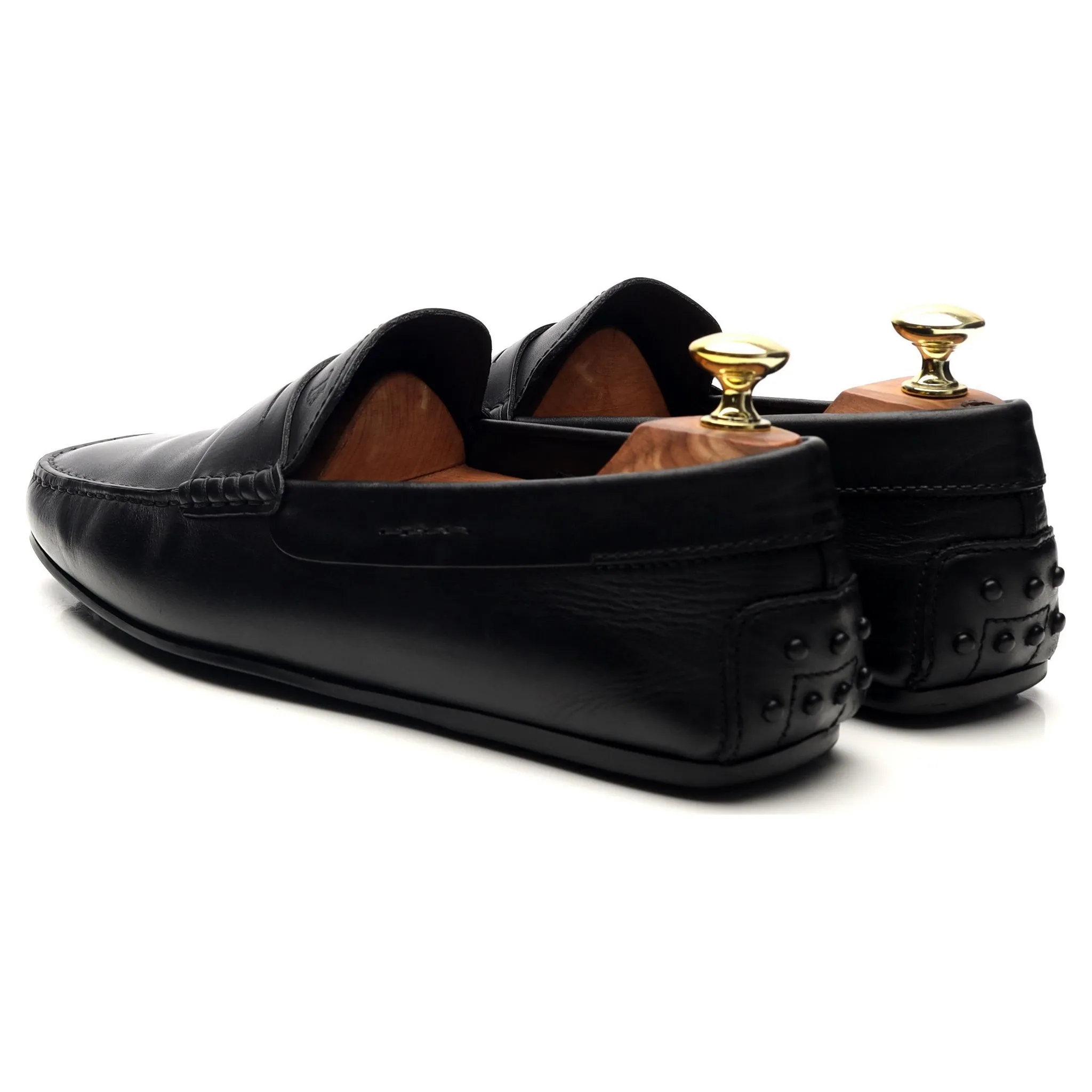 Black Leather Driving Loafers UK 7