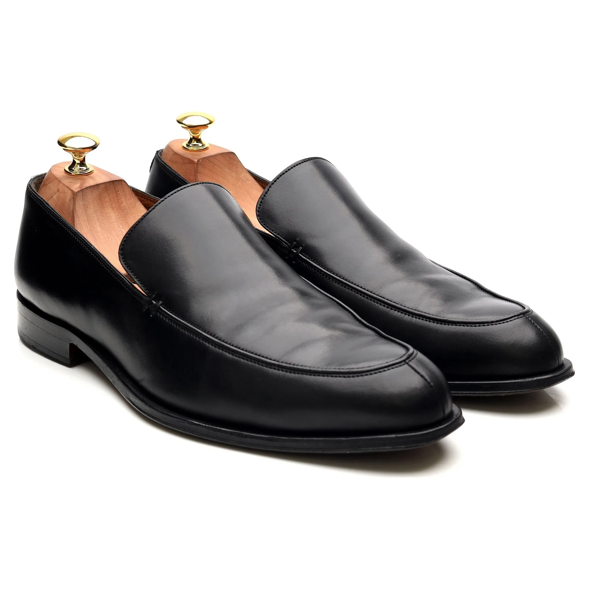 Black Leather Loafers UK 8 EEE