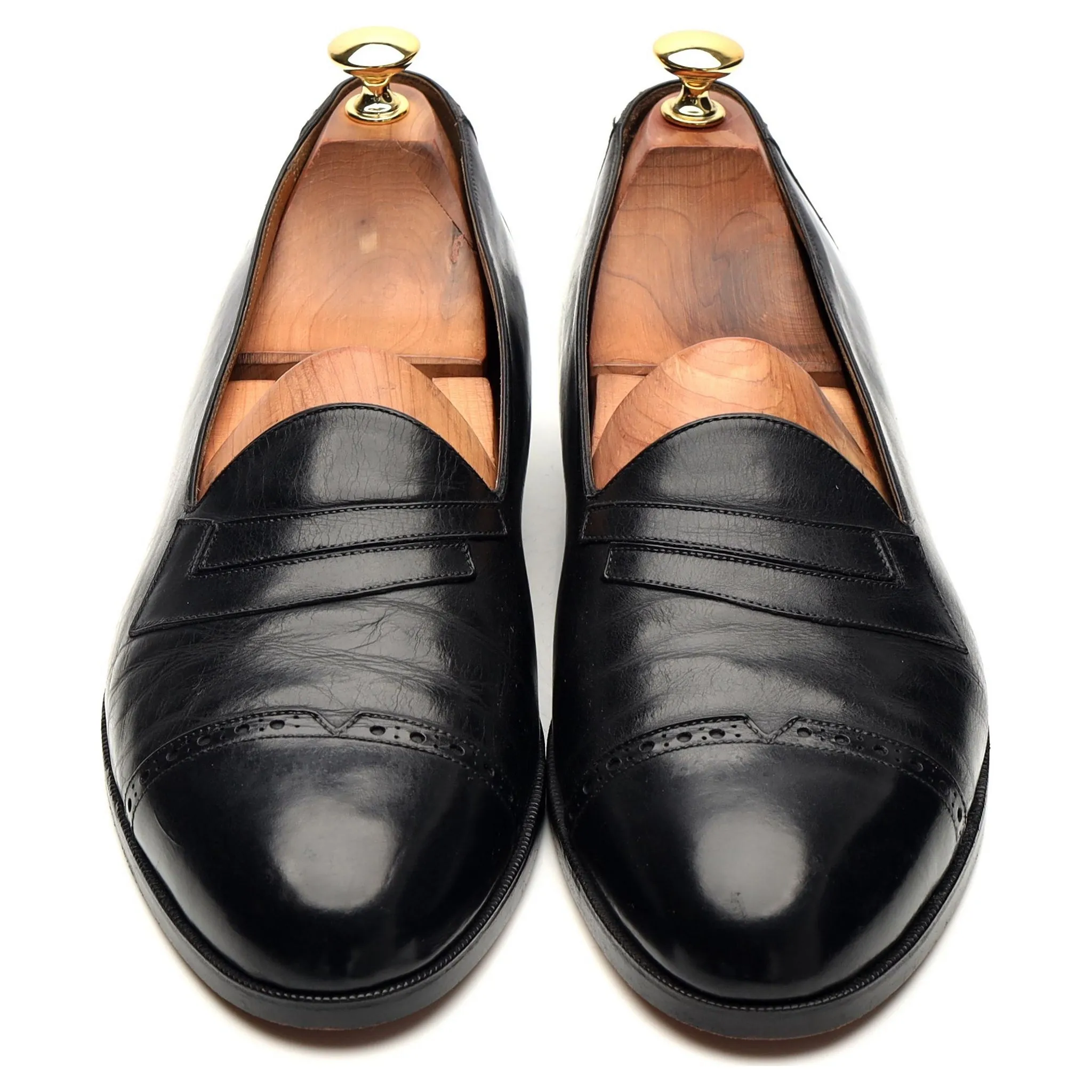 Black Leather Loafers UK 9.5 E