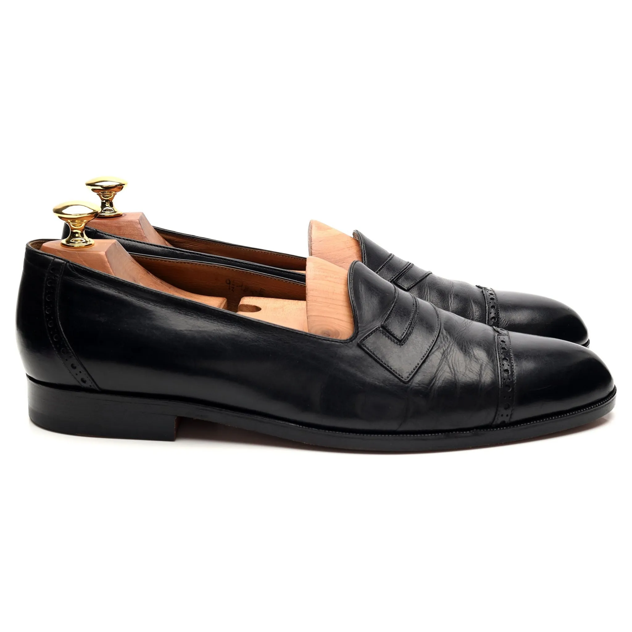 Black Leather Loafers UK 9.5 E