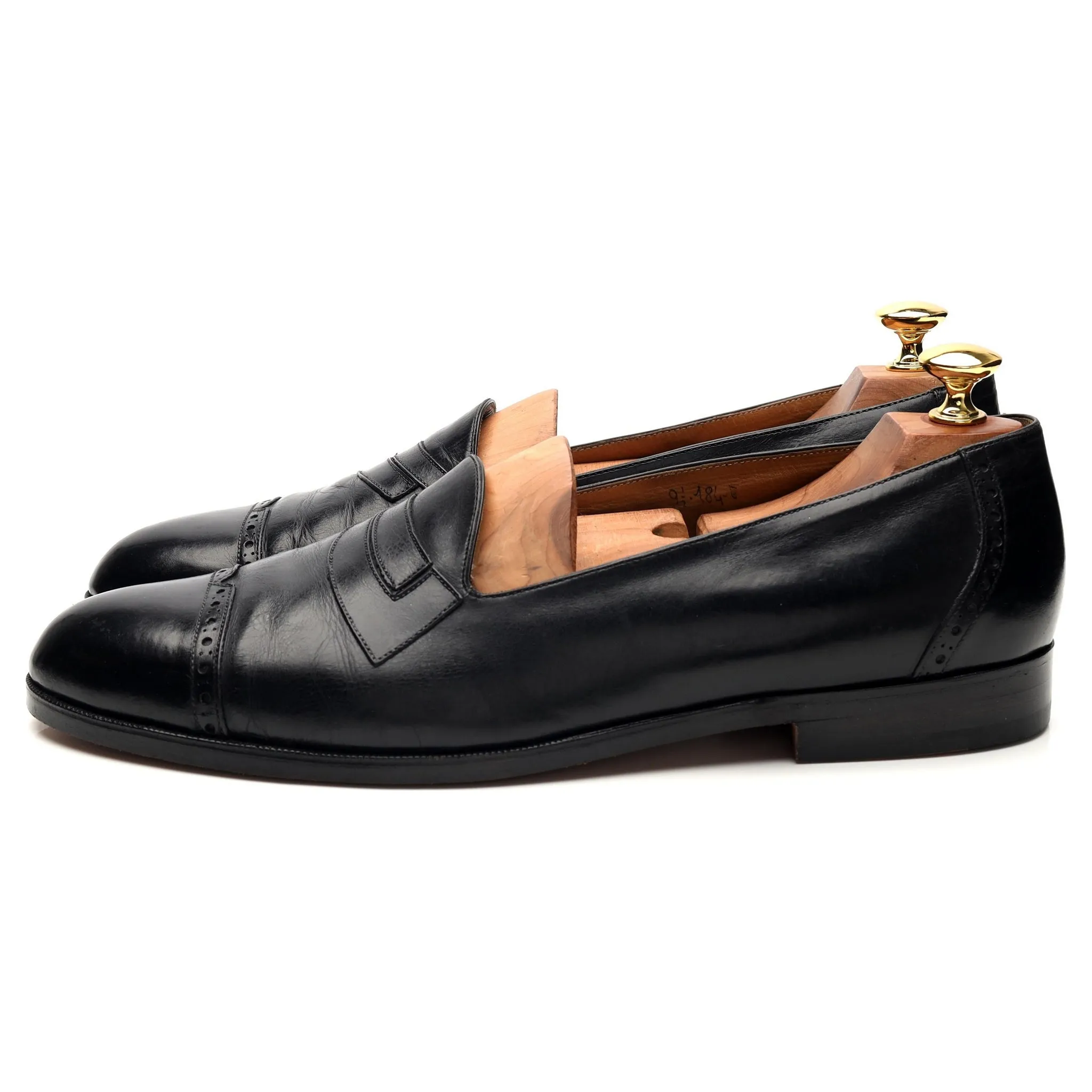 Black Leather Loafers UK 9.5 E