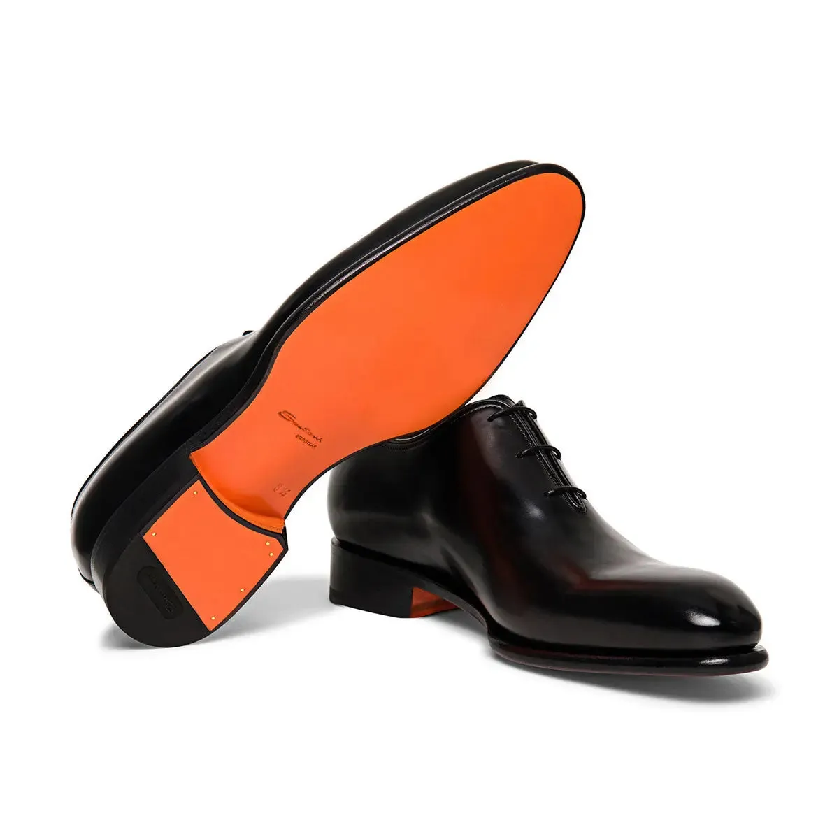 Black Polished Leather Oxford Shoe