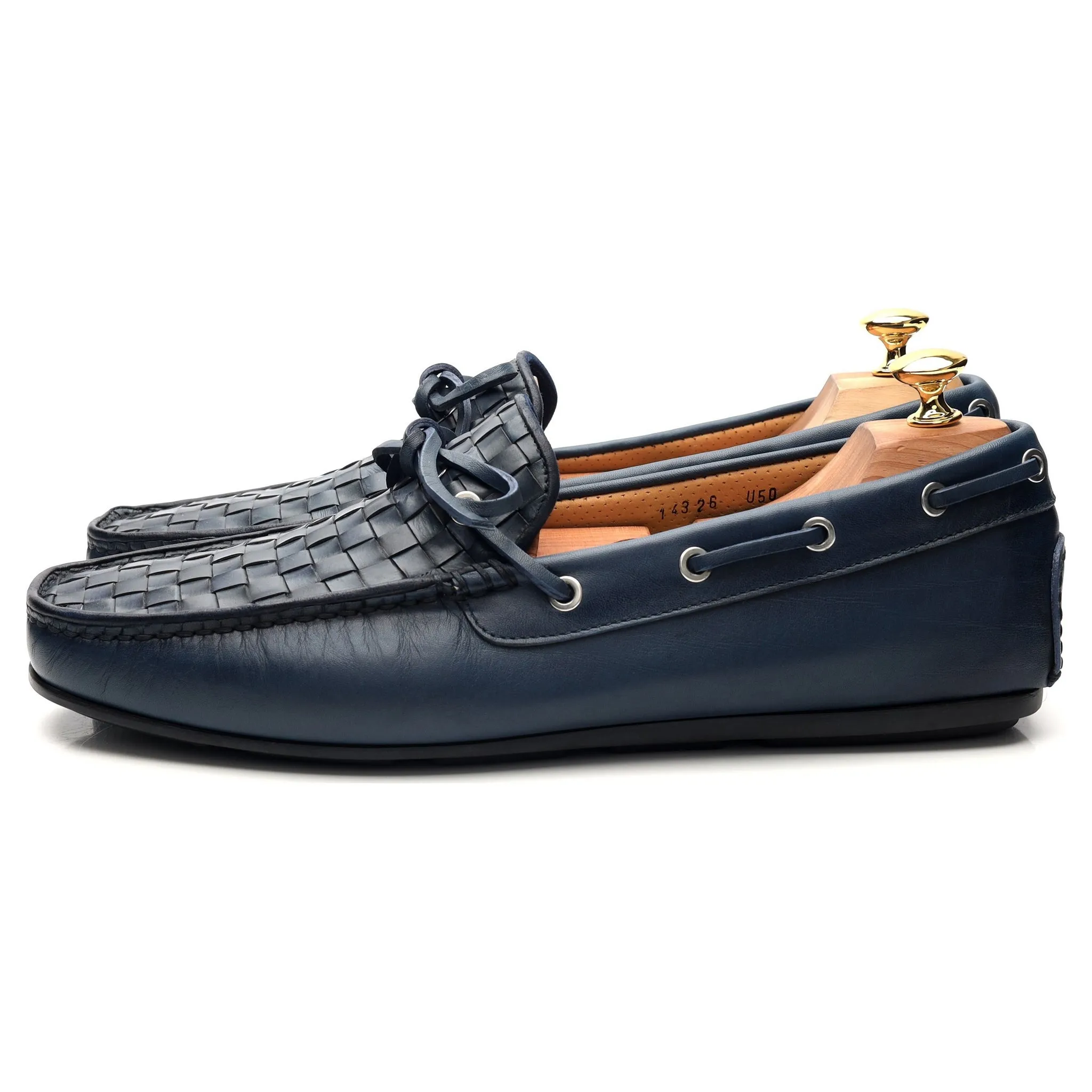 Blue Leather Driving Loafers UK 10.5