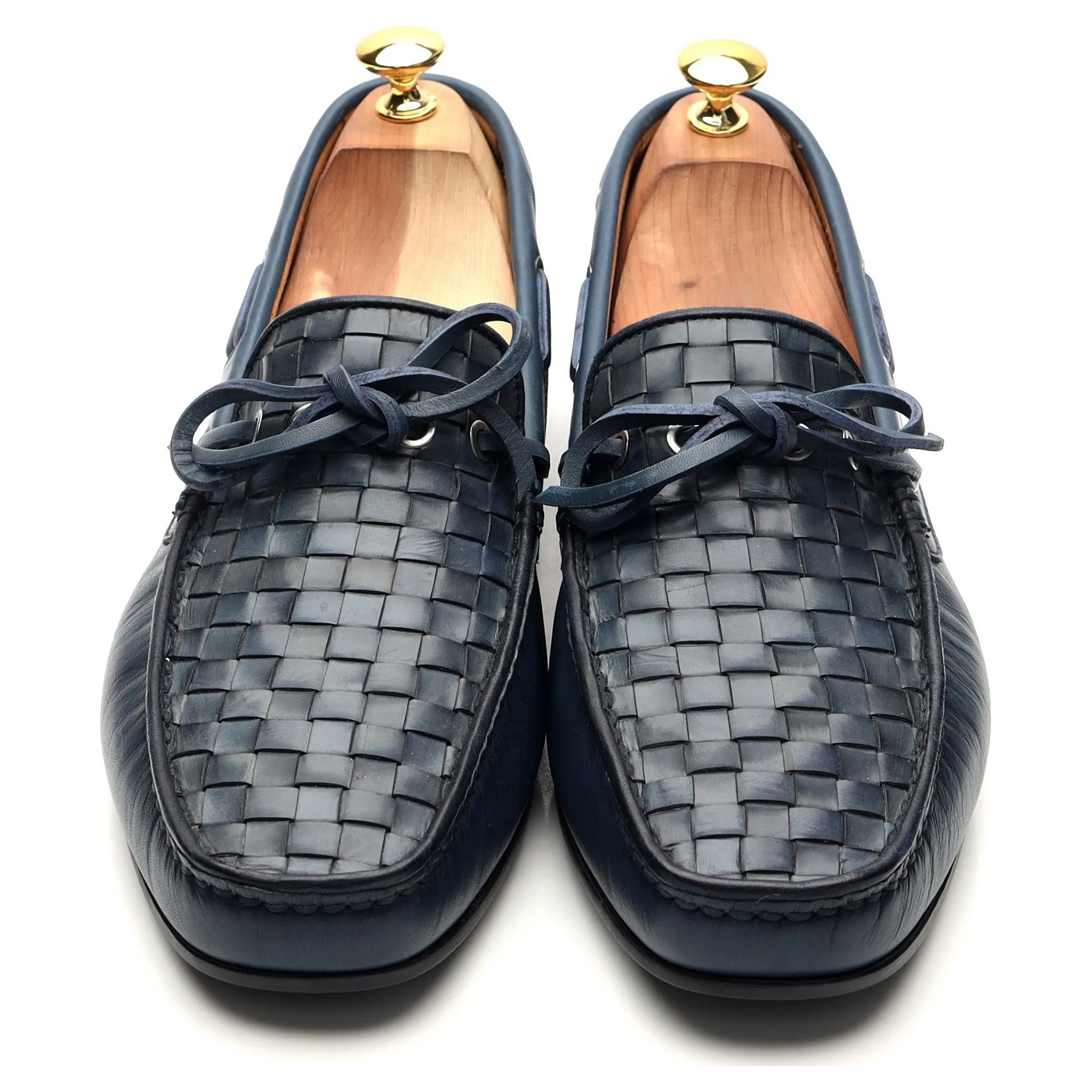 Blue Leather Driving Loafers UK 10.5