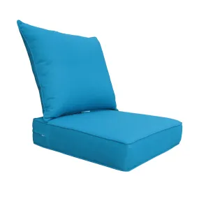 BOSSIMA Outdoor Patio Cushions Deep Seat Chair Cushions Sunbrella Furniture Foam Cushions 24x24, Mixed Blue/Teal