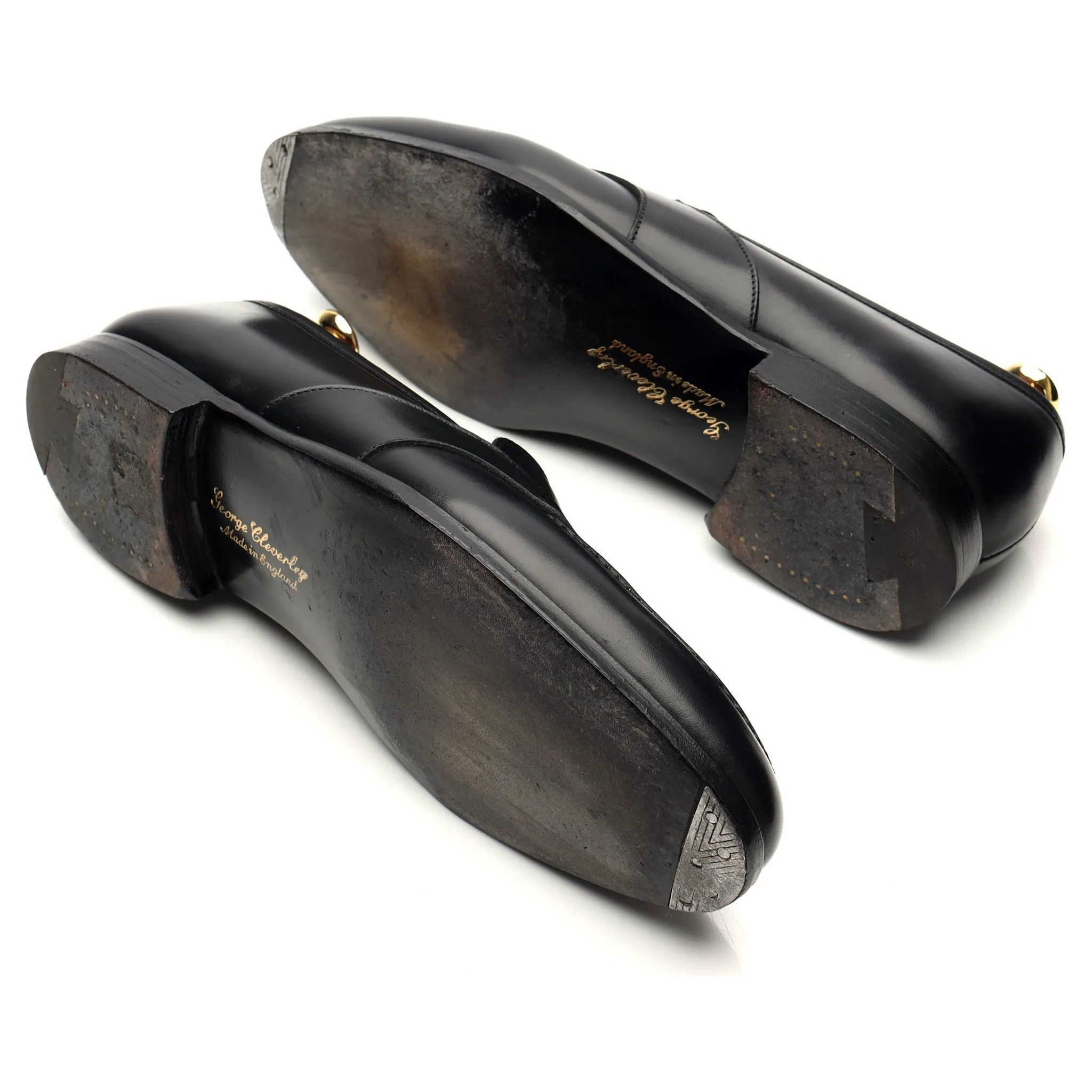 'Bradley' Black Leather Loafers UK 9 E