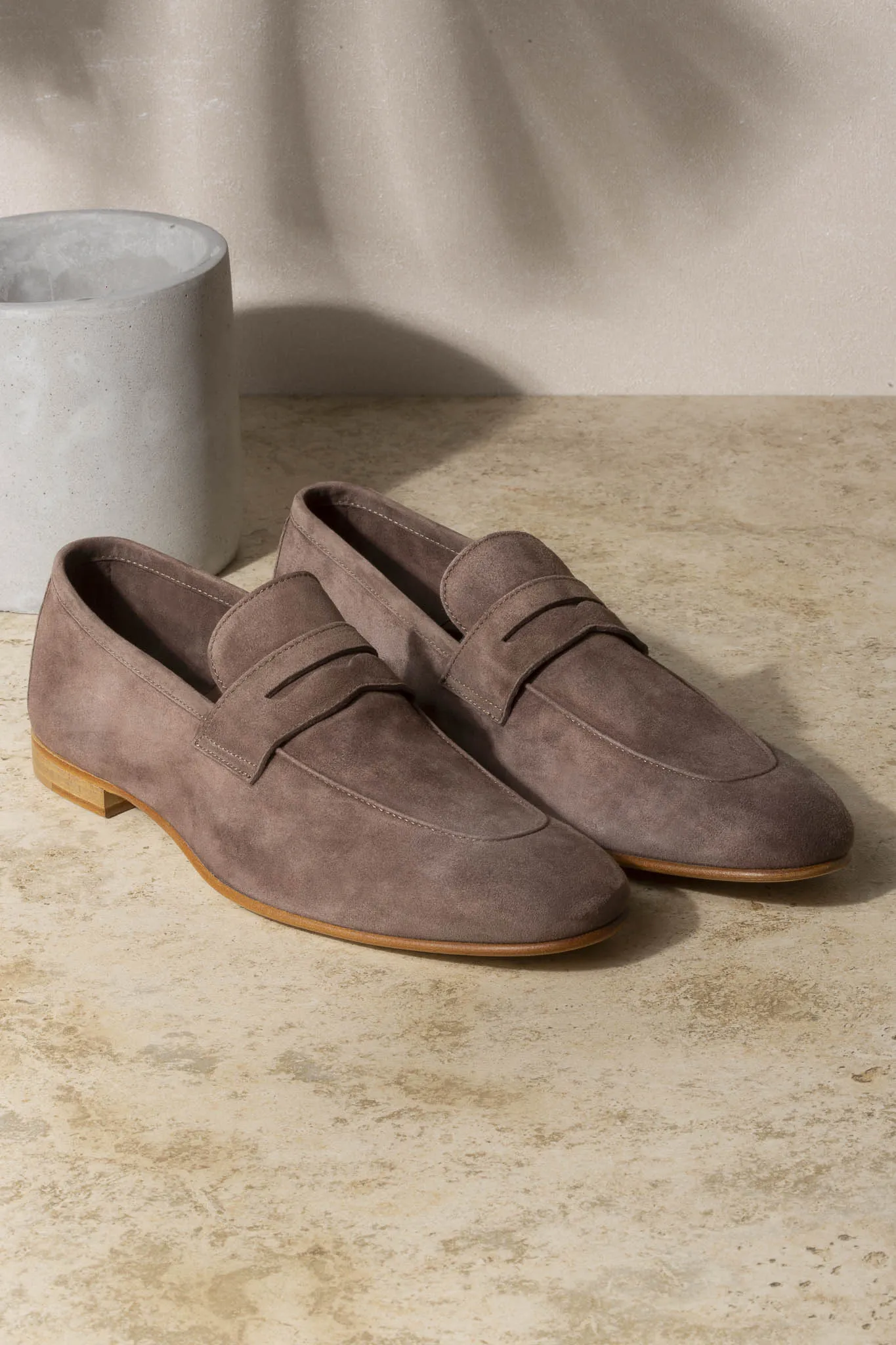 Brown soft penny loafers - Made In Italy