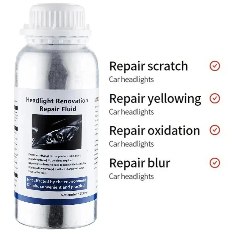 Car Headlights Renovation Polishing Kit Headlight Chemical Polishing Kit Automotive Care Tool 800ML Liquid Polymer Car Tool Set