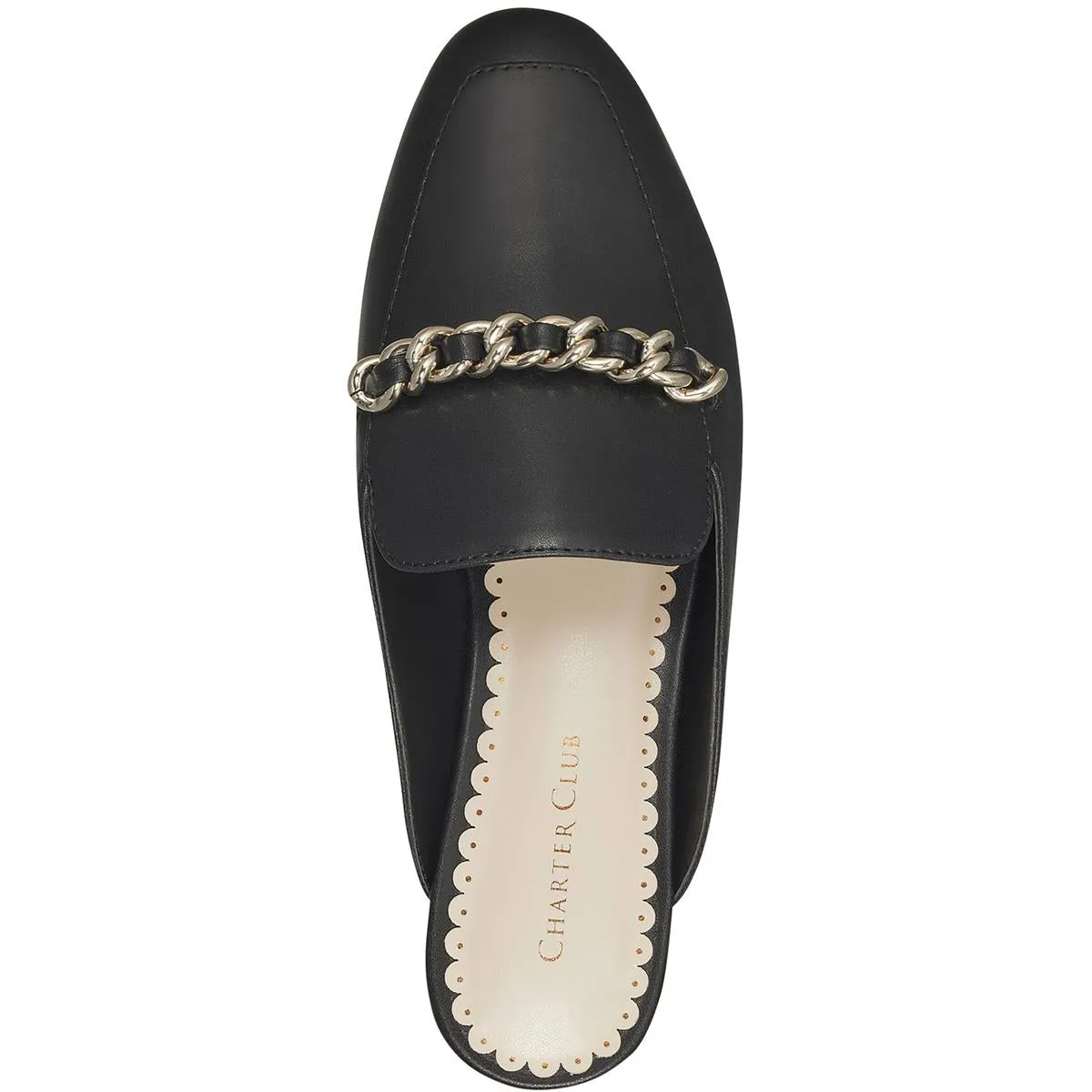 Charter Club Womens karip Faux Leather Chain Mules