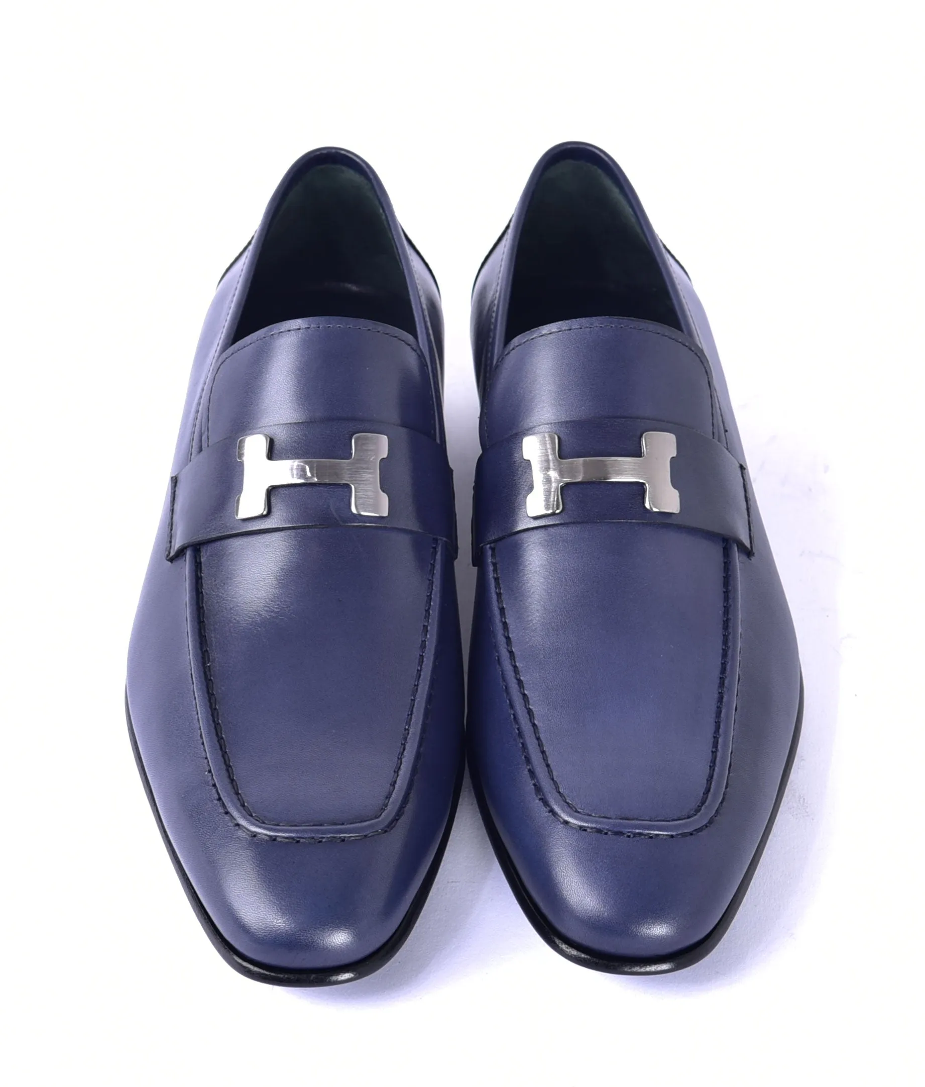 Corrente Burnished Calfskin Loafer Navy