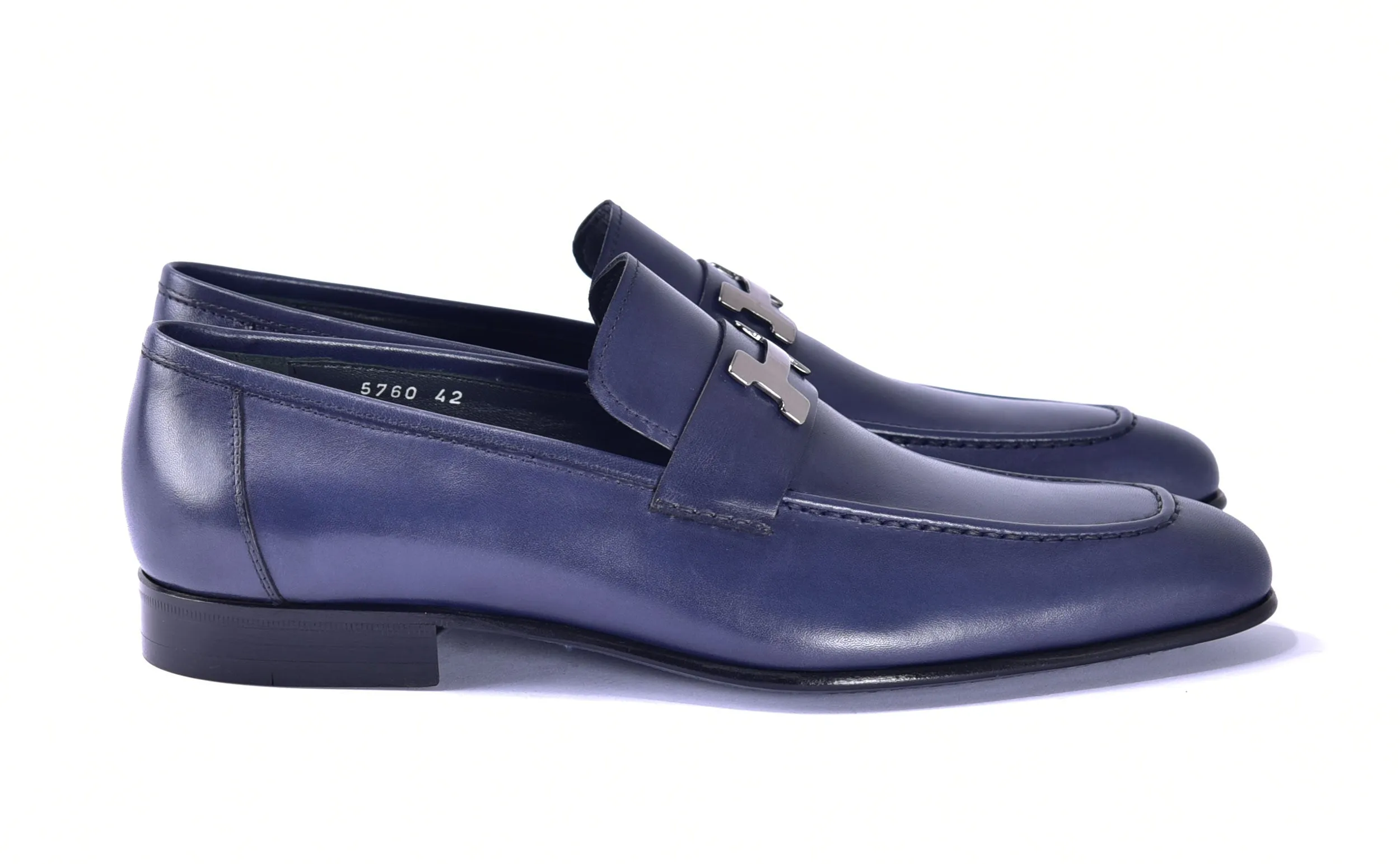 Corrente Burnished Calfskin Loafer Navy