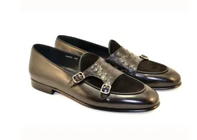 Corrente Calfskin & Suede Slip-On Loafer Black