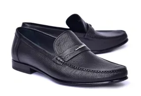 Corrente Deerskin Slip-On Loafer Black