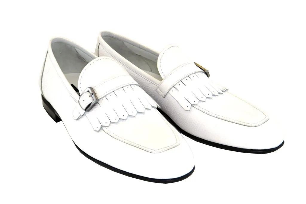 Corrente Deerskin Slip-On Loafer White