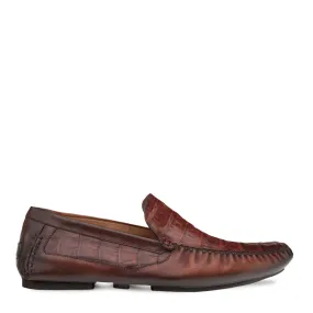 Crocodile/Leather Driving Moccasin