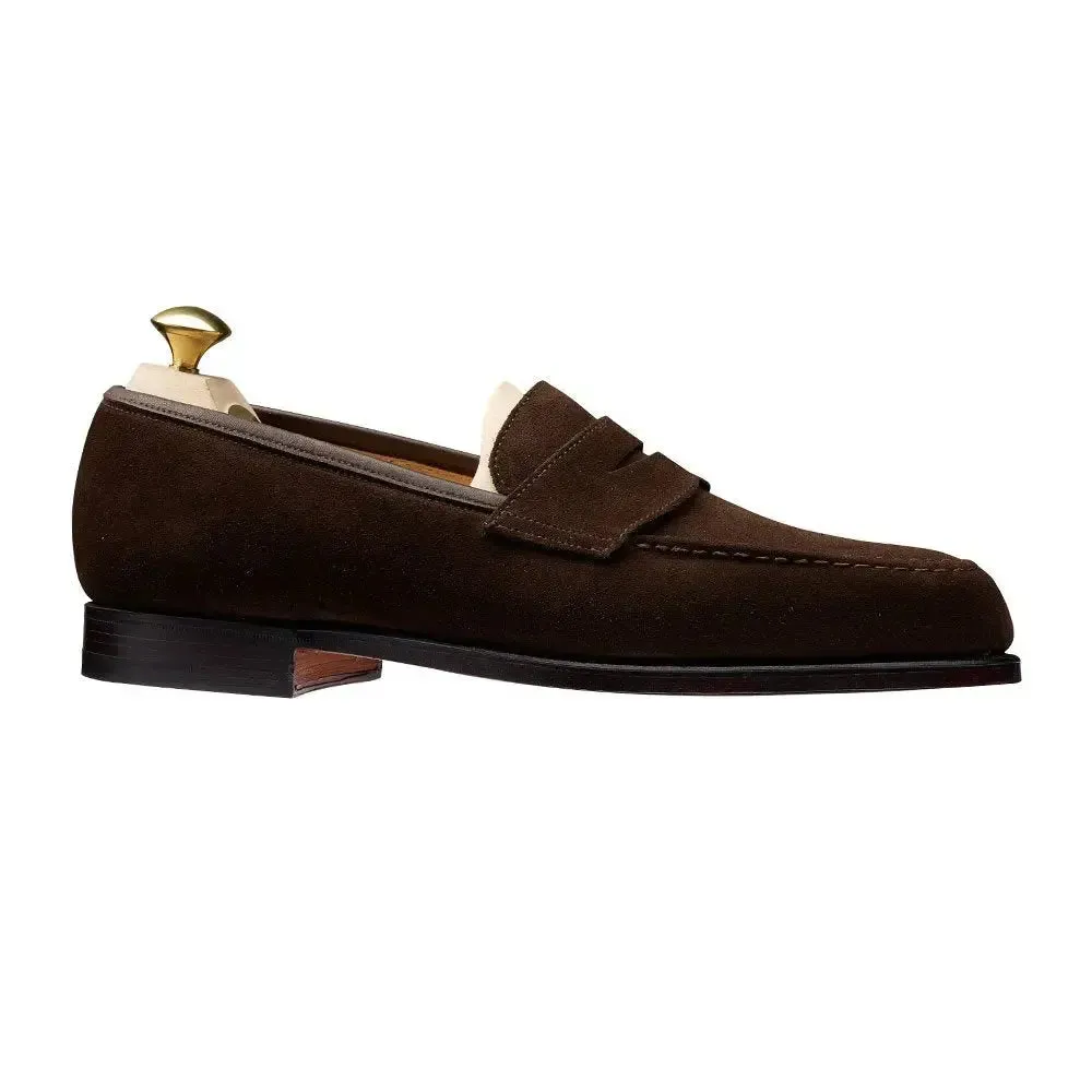 Dark Brown Boston Suede Penny Loafer