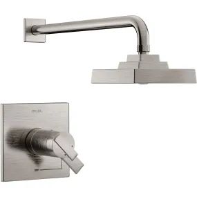 Delta Ara Modern Stainless Steel Finish TempAssure 17T Shower Only Faucet with Dual Temperature and Pressure Control INCLUDES Rough-in Valve D1104V