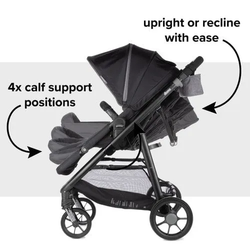 Diono - Quantum® 4 3-in-1 Travel System with LiteClik®30 R SafePlus™ Infant Car Seat and Base - Black