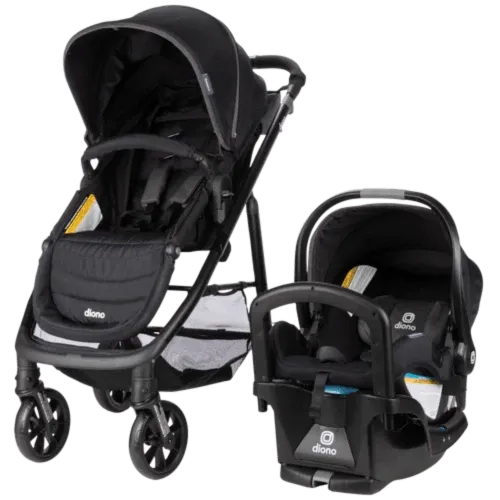 Diono - Quantum® 4 3-in-1 Travel System with LiteClik®30 R SafePlus™ Infant Car Seat and Base - Black