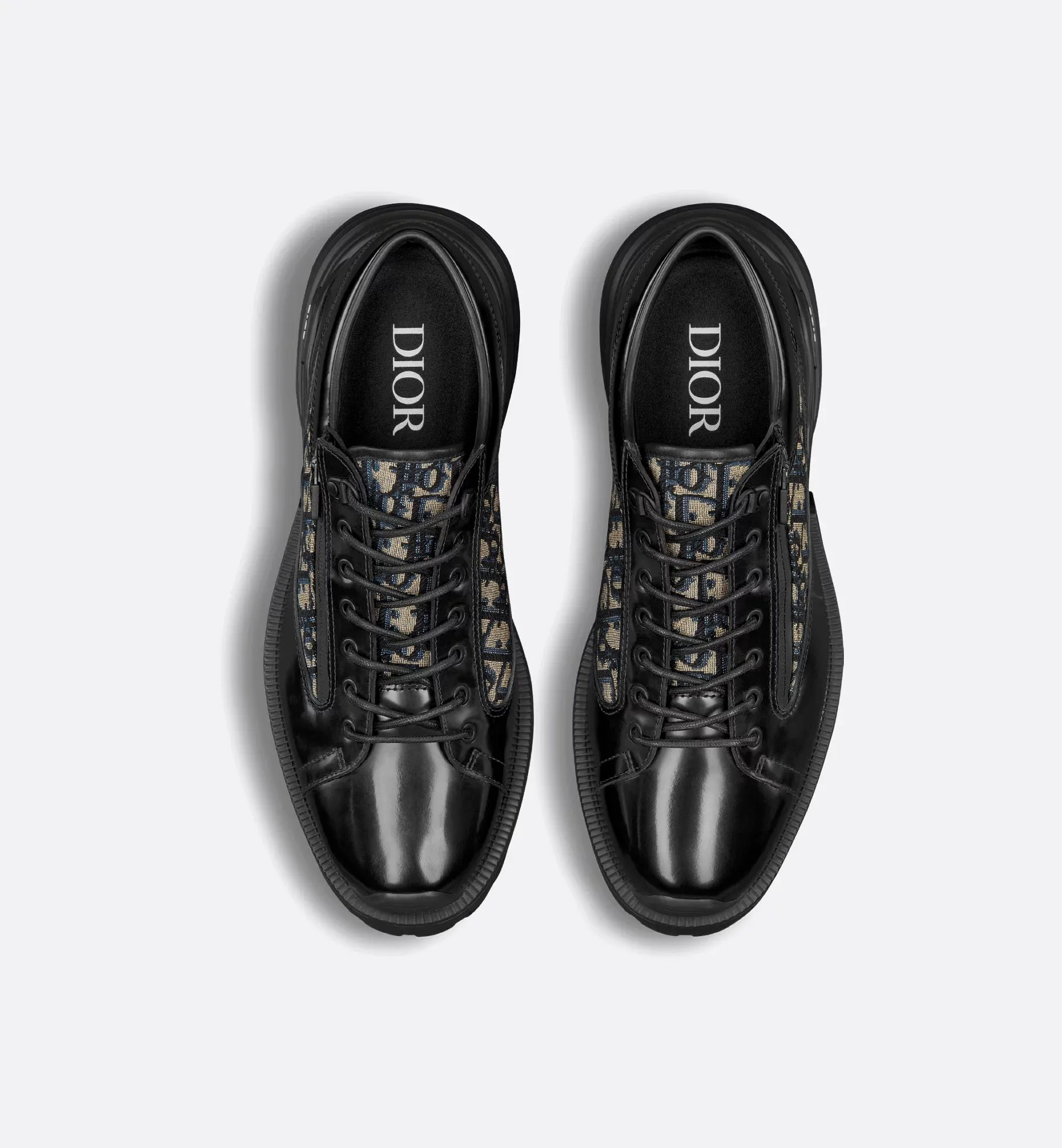 Dior Combat-Style Polished Leather Derby Shoes