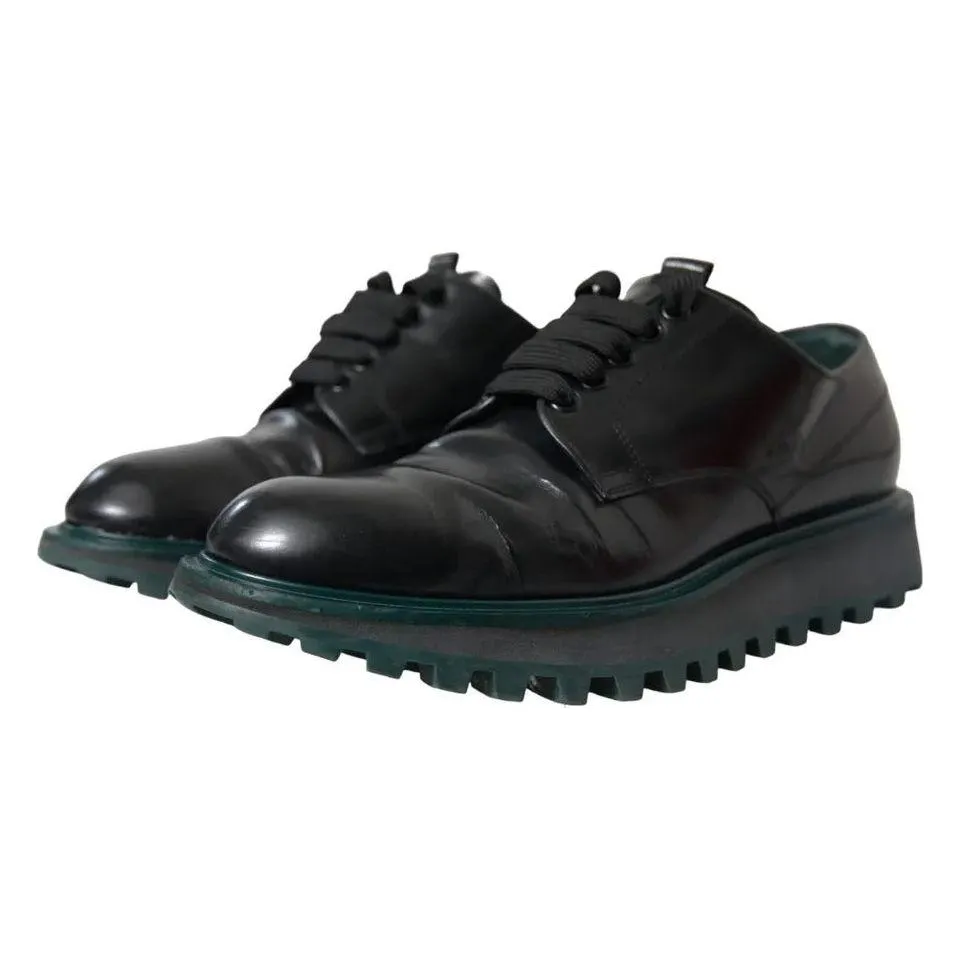 Dolce & Gabbana Black Leather Derby Formal Dress Shoes