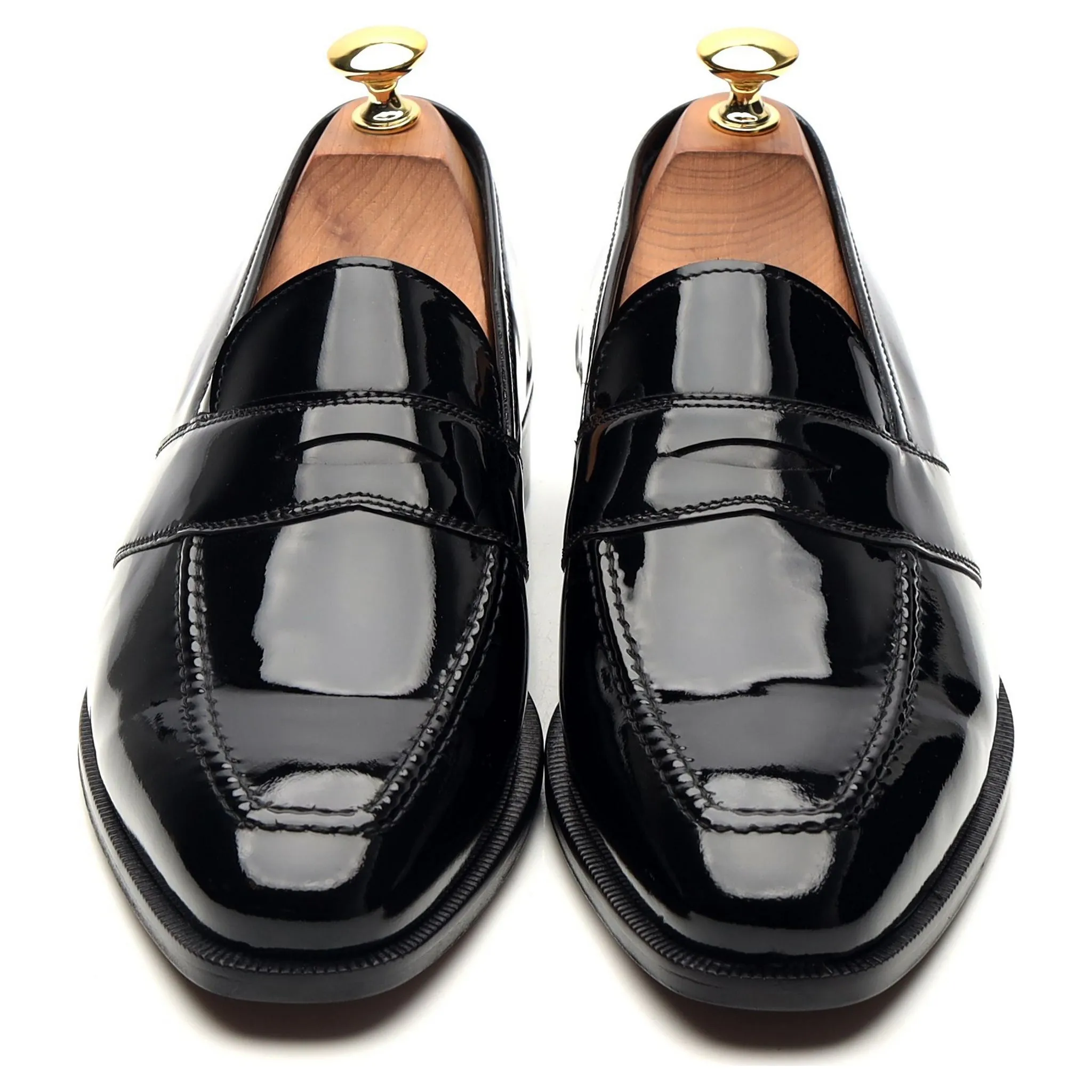 'Ettrick' Black Patent Leather Loafers UK 6.5