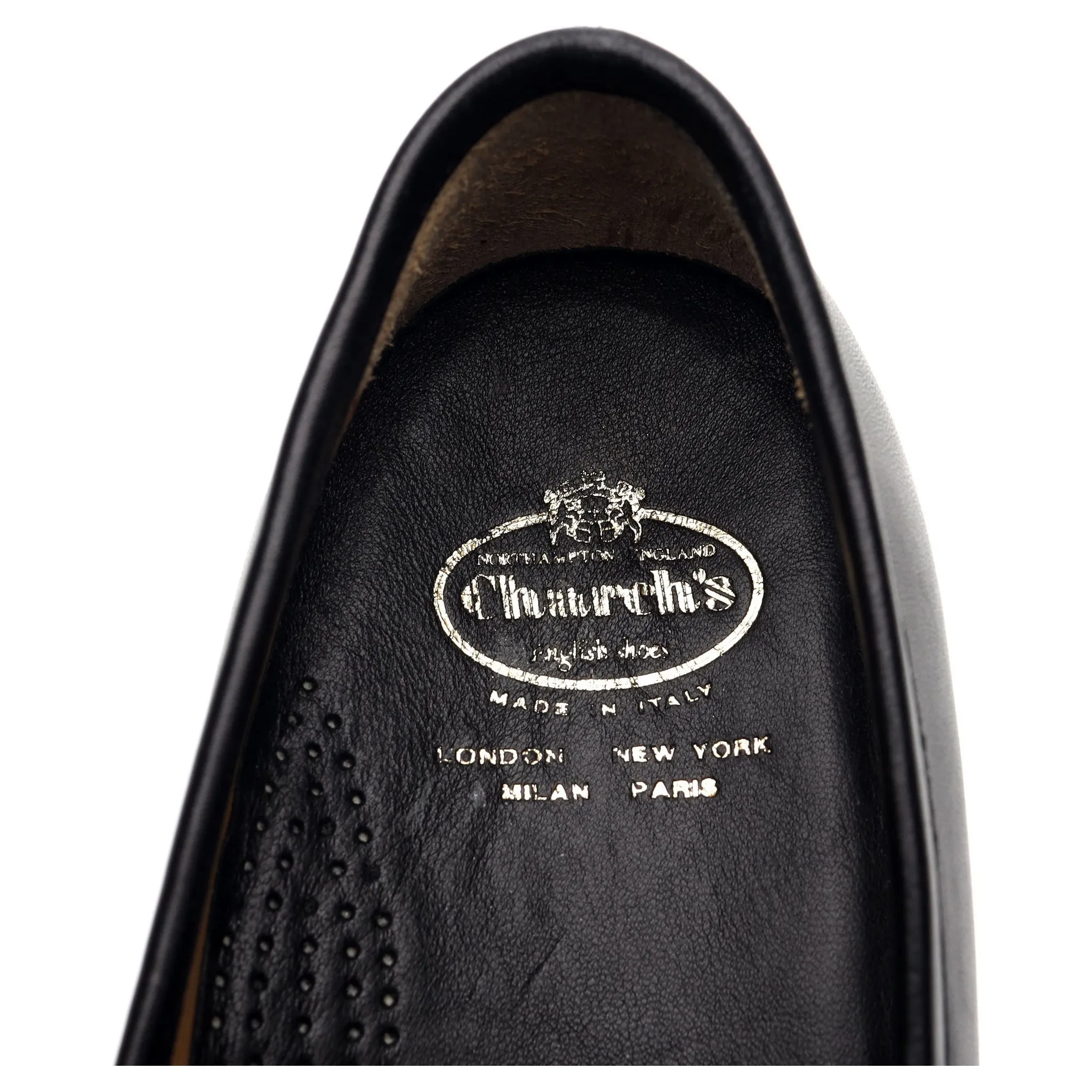 'Fabian' Black Leather Loafers UK 9 F