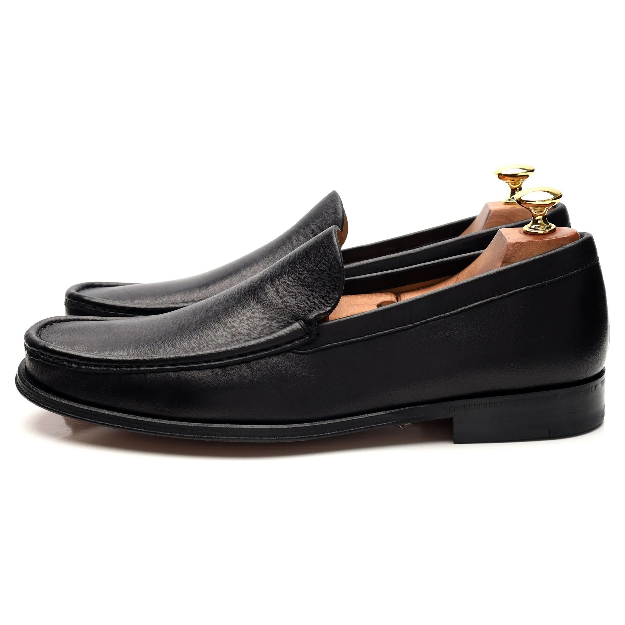 'Fabian' Black Leather Loafers UK 9 F