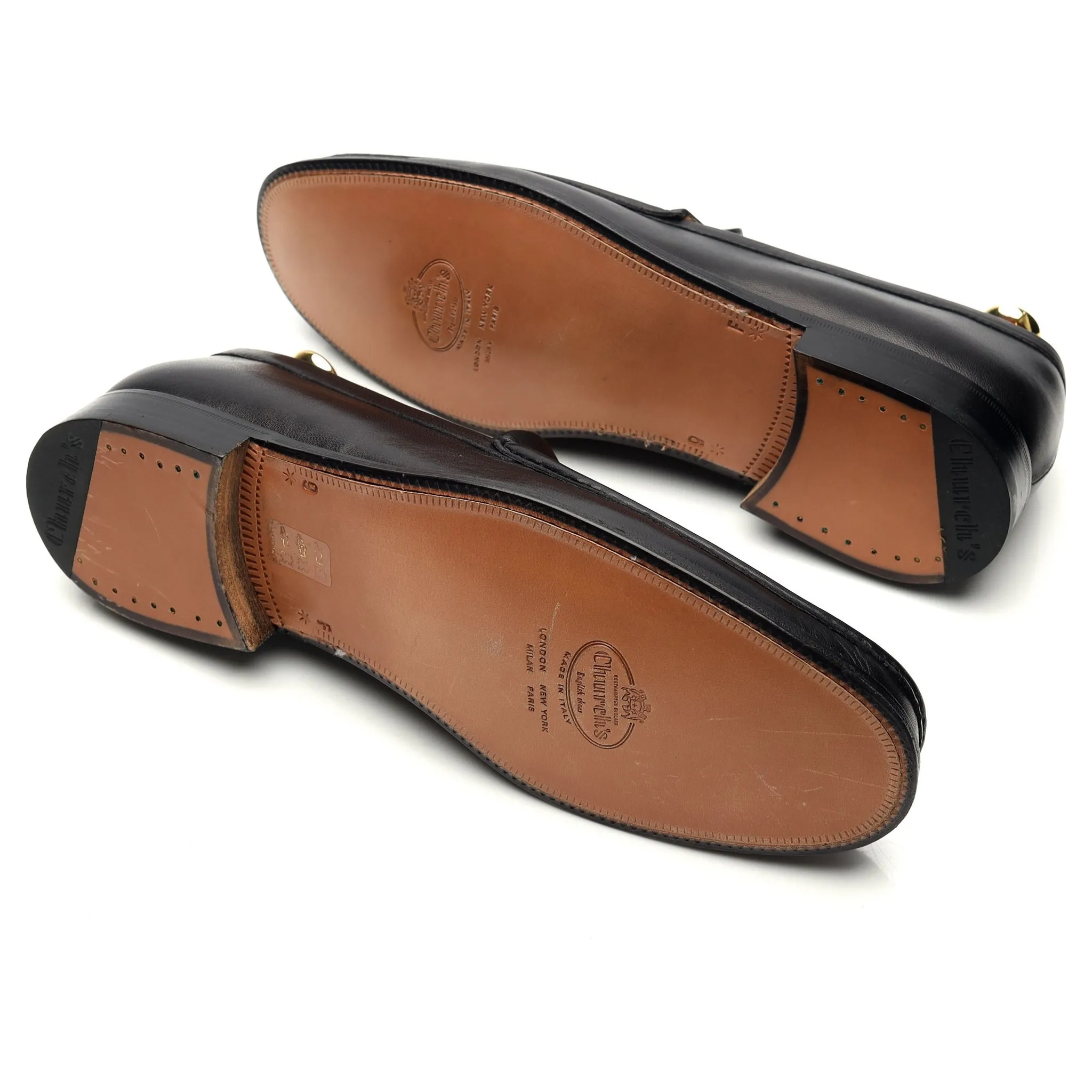 'Fabian' Black Leather Loafers UK 9 F