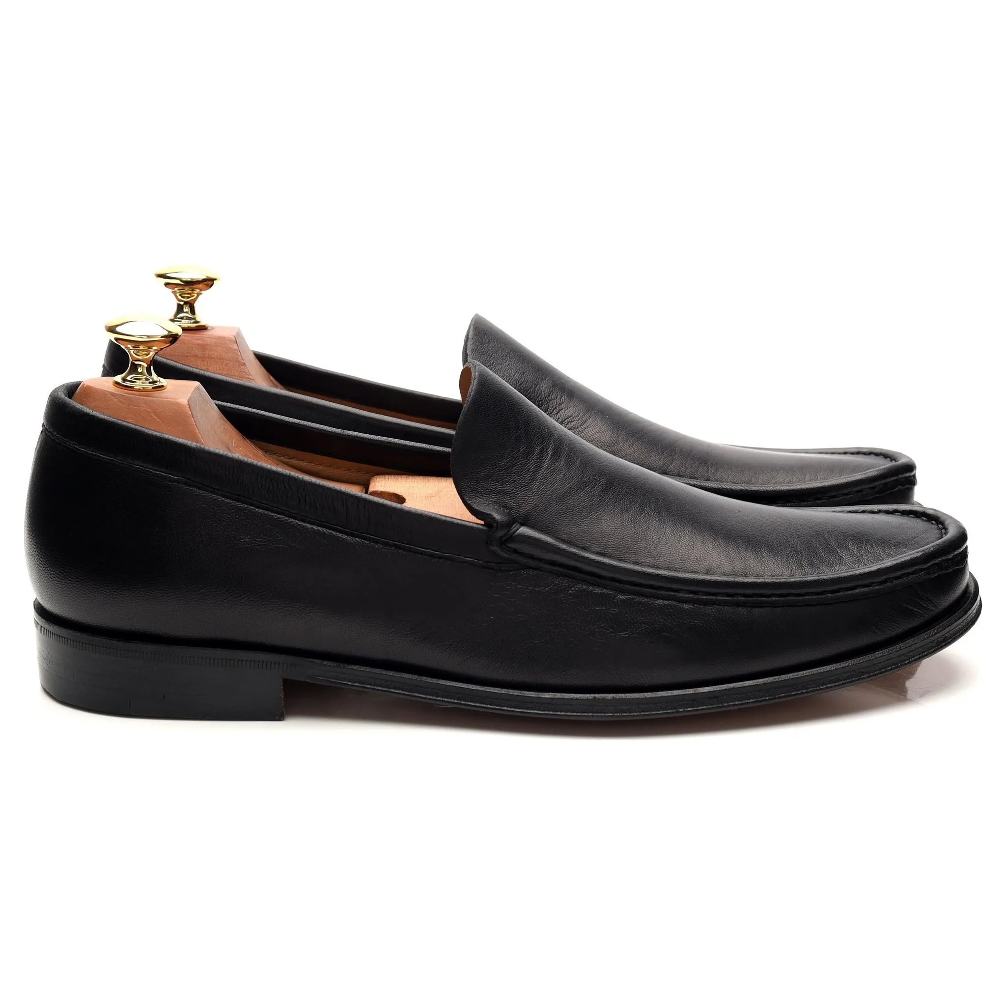 'Fabian' Black Leather Loafers UK 9 F