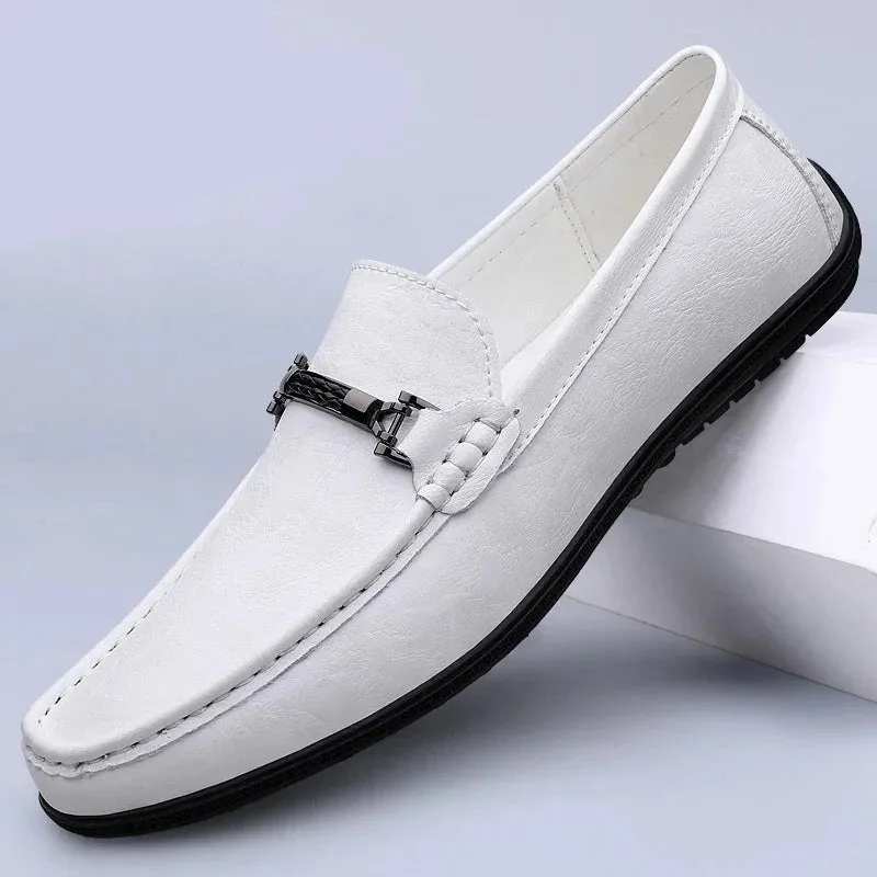 Fashion Leather Men Casual Shoes Luxury Comfortable Slip on Formal Loafers Men Moccasins Italian Soft Male Driving Shoes