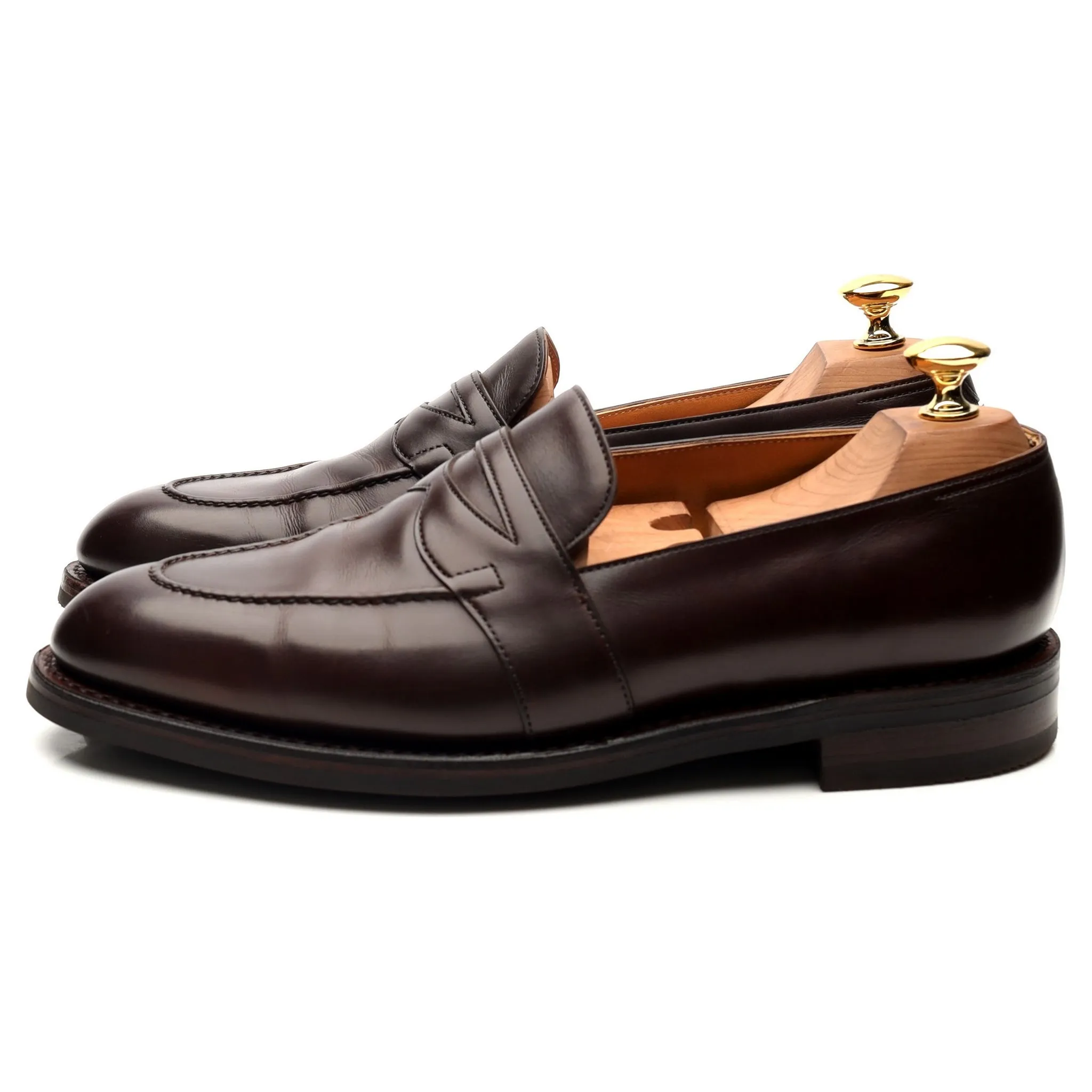 'Fencote' Dark Brown Leather Loafers UK 6.5 E