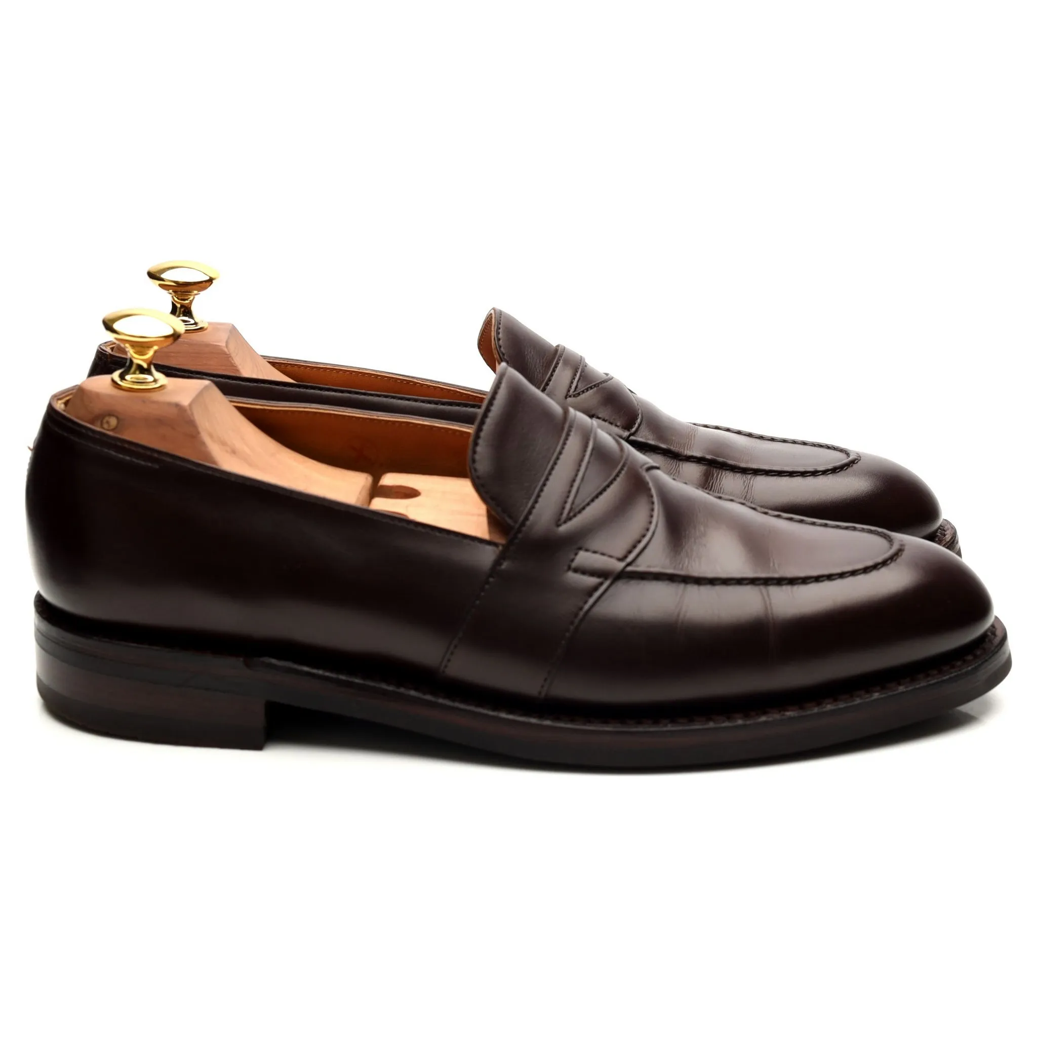 'Fencote' Dark Brown Leather Loafers UK 6.5 E