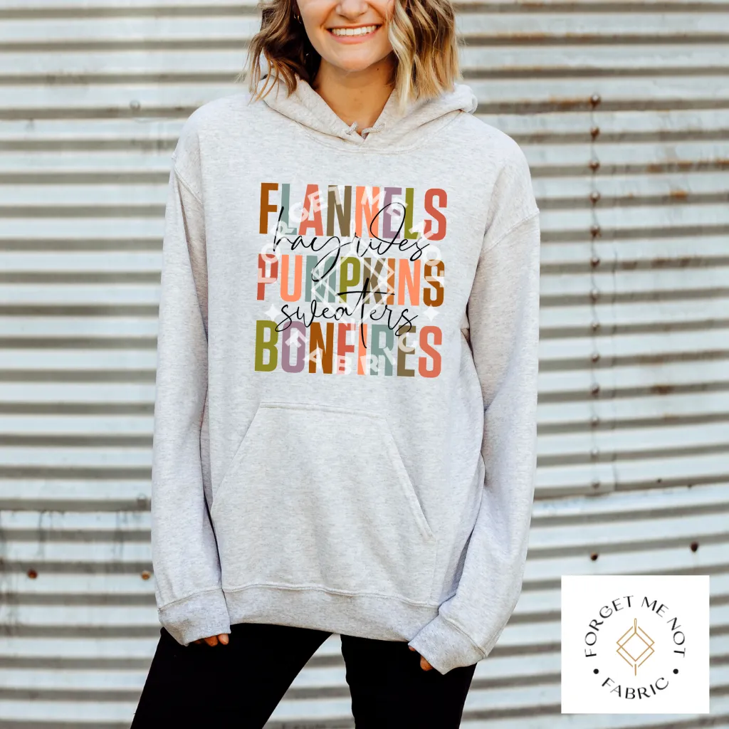 Flannels, Pumpkins, Bonfires, Fall Sublimation Heat Transfer #86