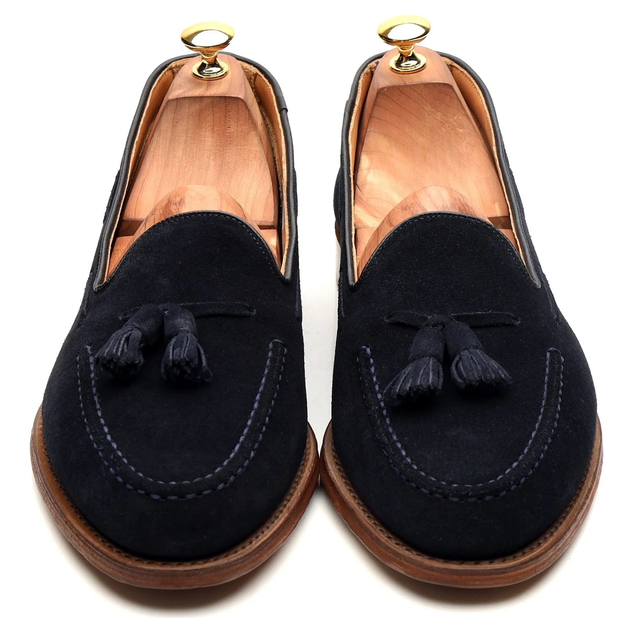 'Fosbury' Navy Blue Suede Tassel Loafers UK 10 F