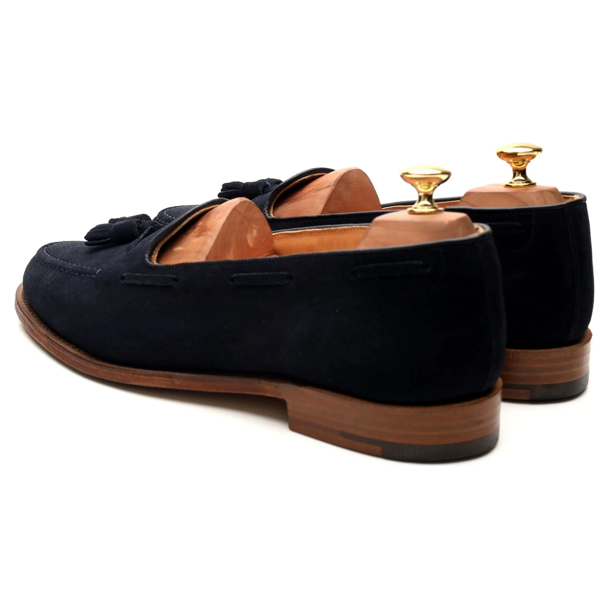 'Fosbury' Navy Blue Suede Tassel Loafers UK 10 F